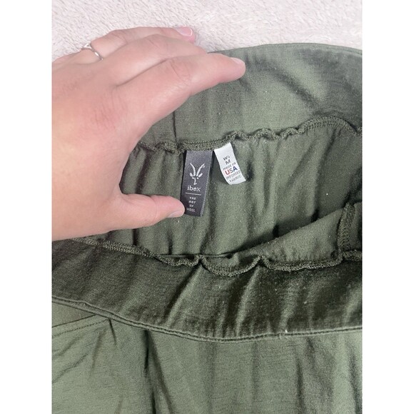 Ibex Womens Wool Skirt Sz Medium Solid Green Pockets Pull On Activewear Winter - Picture 6 of 7